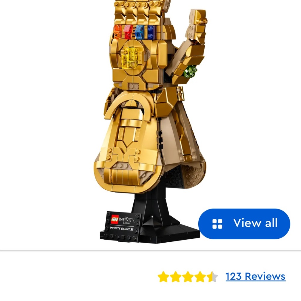 LEGO Infinity Gauntlet in Gold and Black. Marvel Lego series. Never opened.